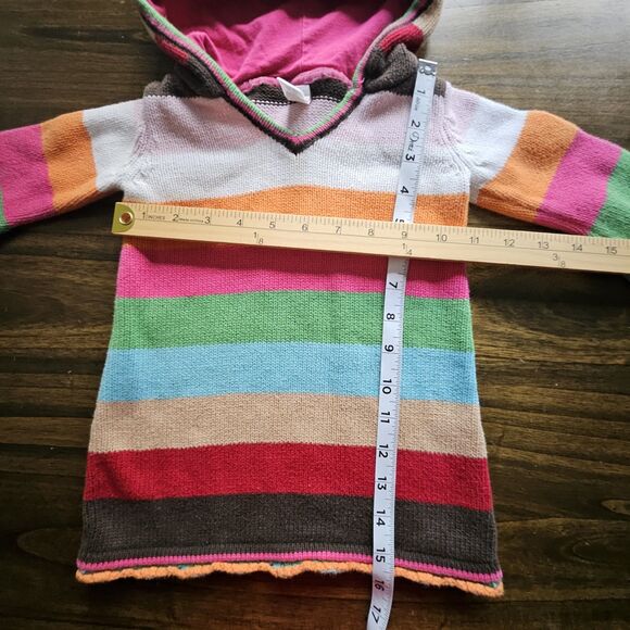 Baby Gap Y2K Outfit Set – Striped Hoodie Dress & Green Blouse – Size 12–18M - Picture 5 of 8